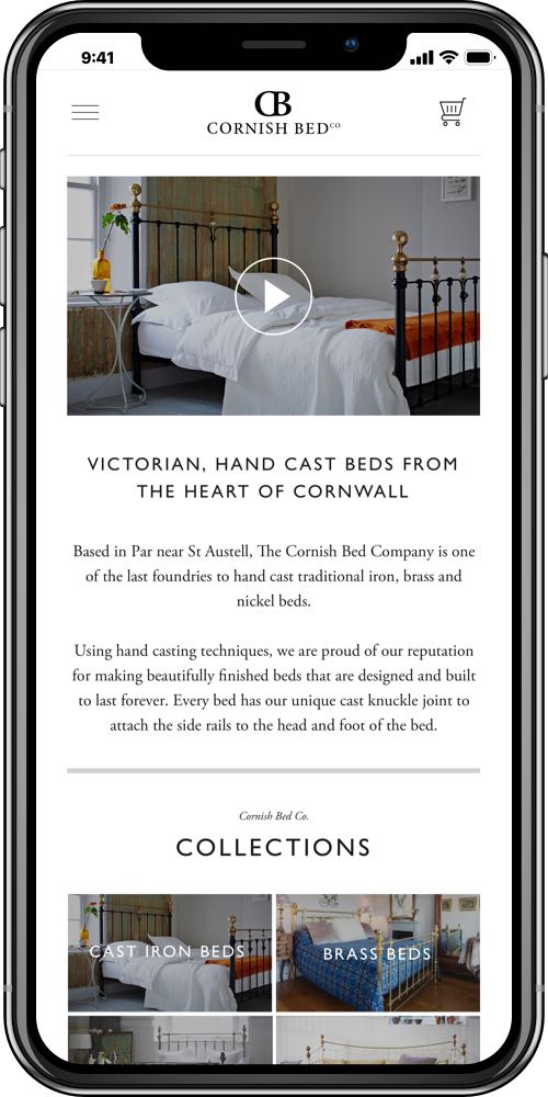 The Cornish Bed Company mobile screen 1 - LinedUp - Shopify e-commerce