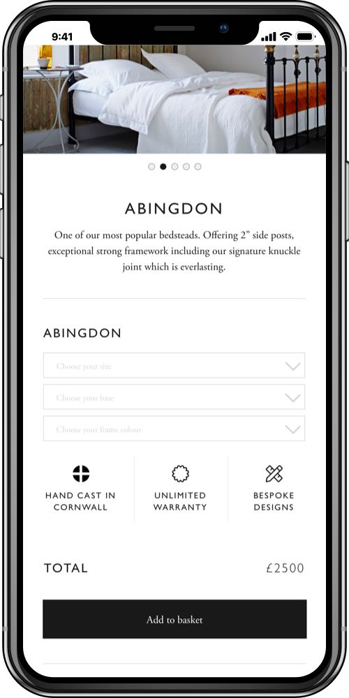 The Cornish Bed Company mobile screen 3 - LinedUp - Shopify e-commerce