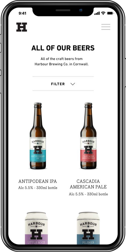 Harbour Brewing Co. mobile screen 2 - LinedUp - Shopify e-commerce