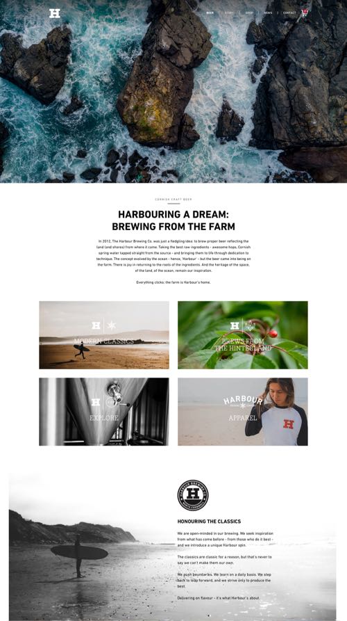 Harbour Brewing Co. desktop screen 1 - LinedUp - Shopify e-commerce