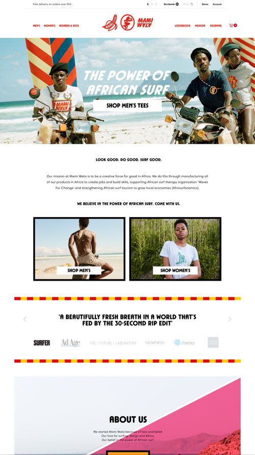 Mami Wata desktop screen 1 - LinedUp - Shopify e-commerce